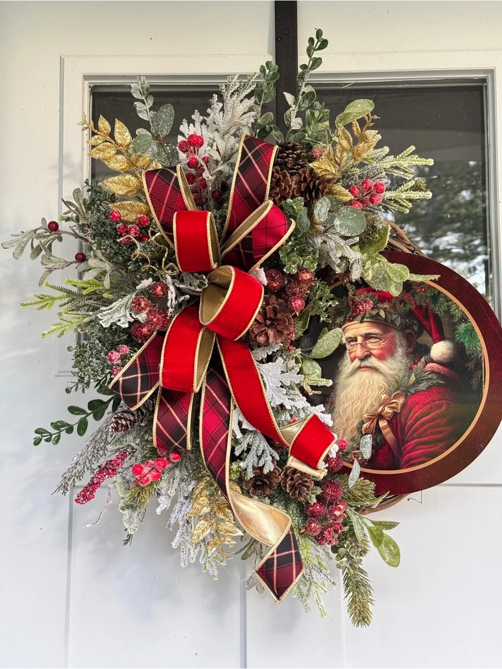 Vintage Santa Grapevine Wreath